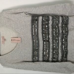 NEW-Grey sweater with sequence